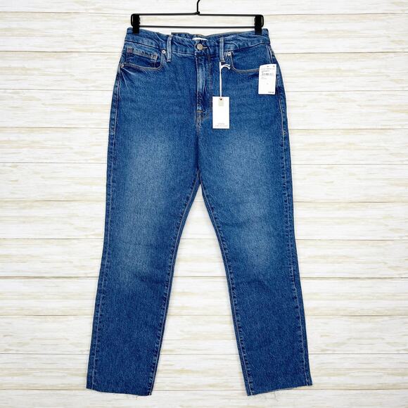 Good American NWT Good Classic Raw Hem High Rise Jeans - Picture 2 of 10